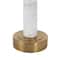 22" White Marble Round Accent Table with Gold Metal Rod & Base
